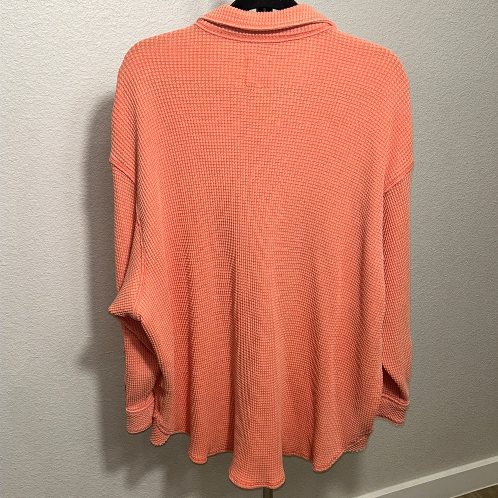 Aerie Lumberjane size L/G Coral Button-Down Shirt - Picture 4 of 8